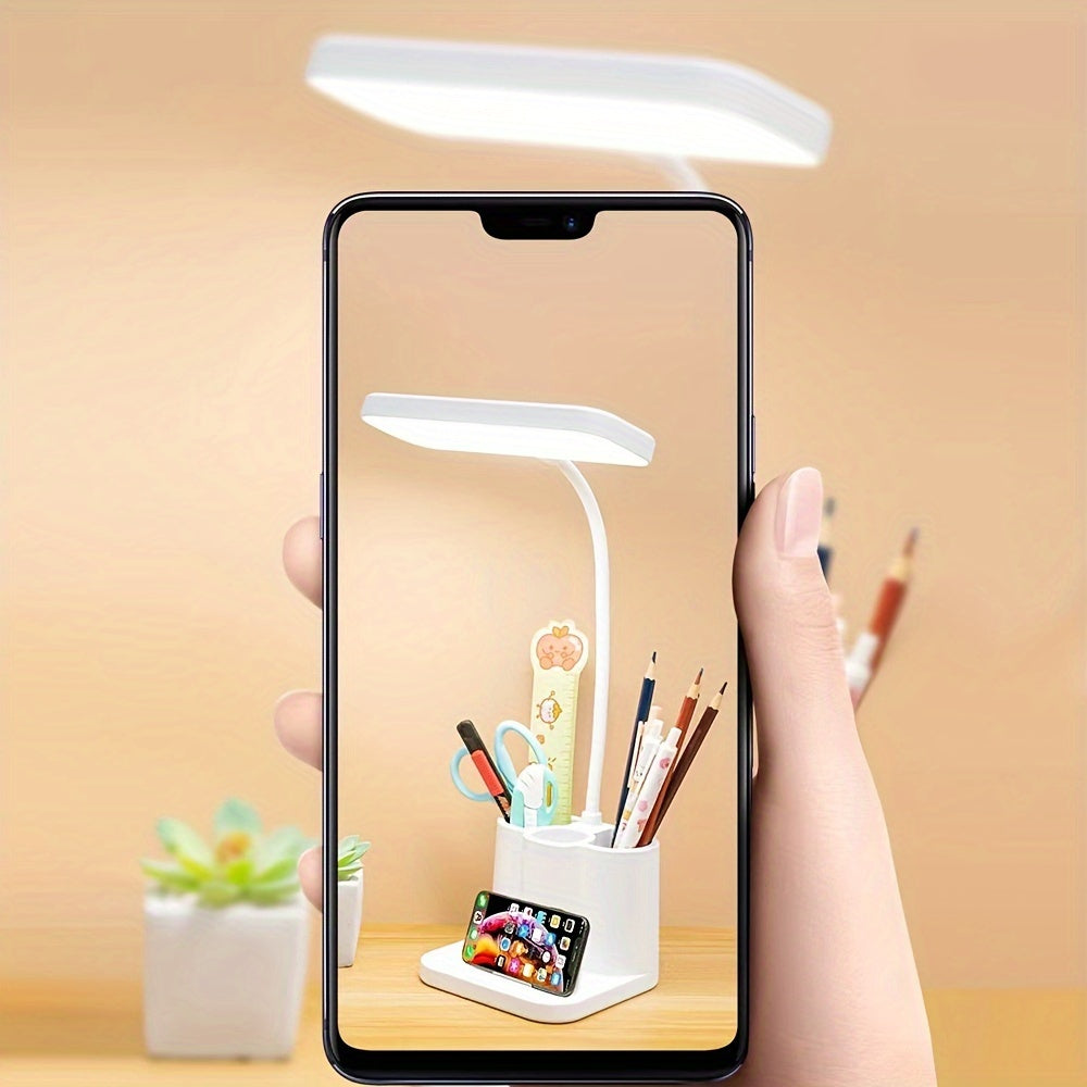 1pc JDY Rechargeable LED Stand Light with Polished Finish, Adjustable Lighting Desk Lamp, USB Charging, 5V, with Tabletop Mount, for Reading, Music Stand, Bedroom, Household Use