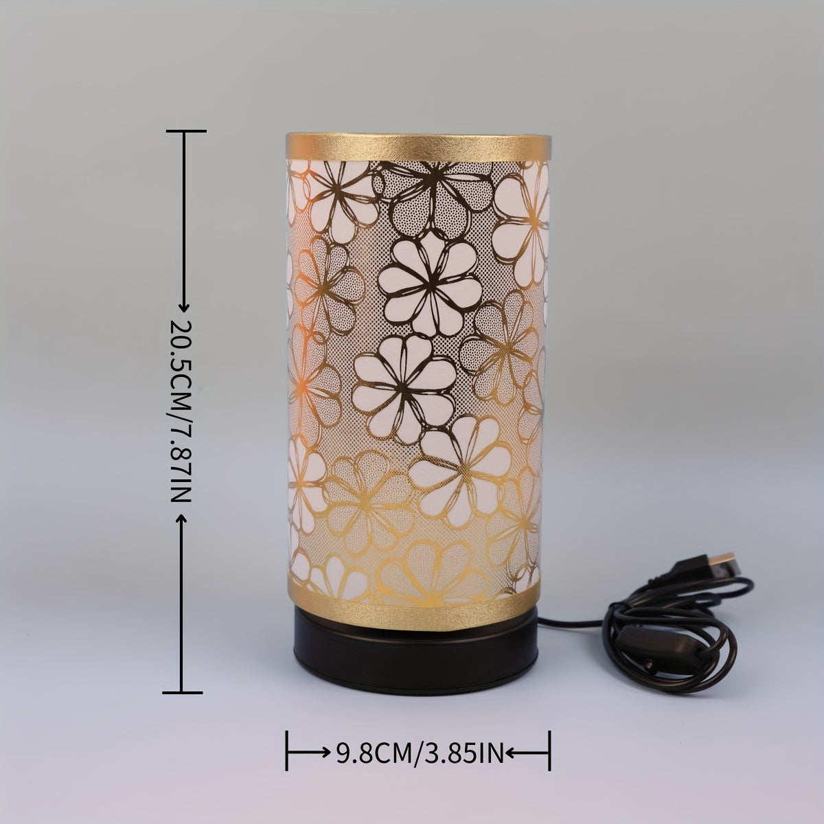 1pc Modern Minimalist USB-Powered Fabric Table Lamp - with Switch Warm Light, Suitable for Bedroom, Office, Bedside Table, Bookshelf & Living Room Decor, Soft Lighting Non-Harmful to Eyes, Ideal Gift for Family and Friends