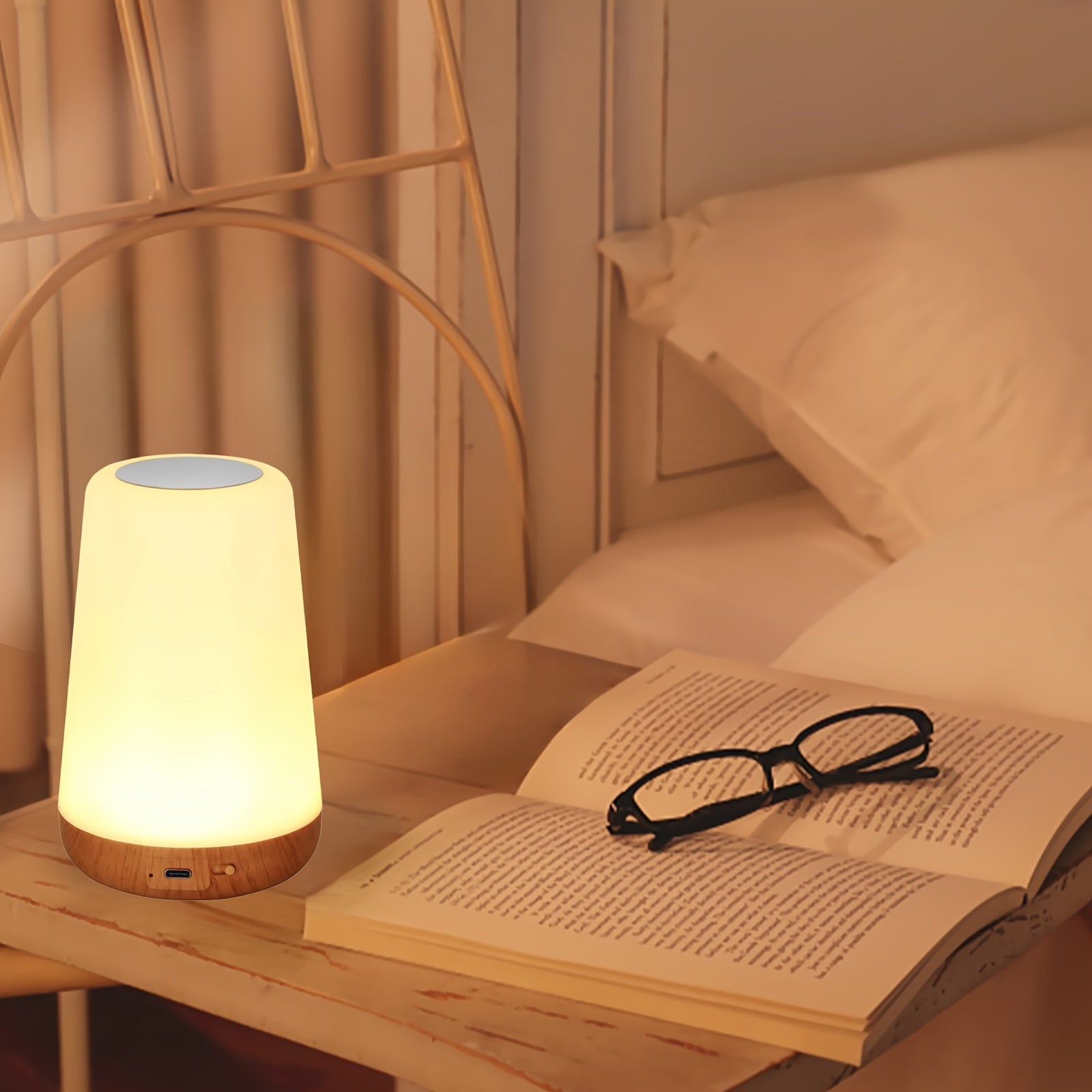 Touch-Controlled Portable Night Light with 13 RGB Colors - Rechargeable Desk Lamp for Bedroom, Living Room, Dining Area, Perfect for Christmas Gifts, Holiday Office, Bedroom, Hotel, Party, Restaurant Decoration