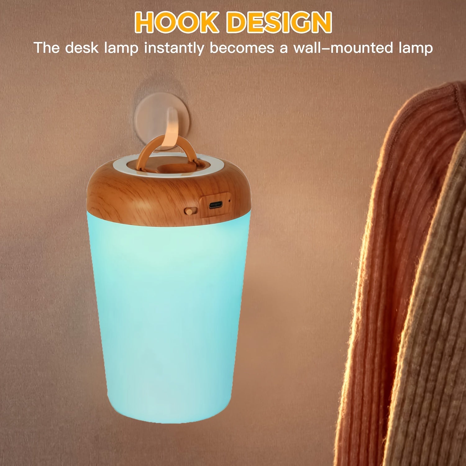 Touch-Controlled Portable Night Light with 13 RGB Colors - Rechargeable Desk Lamp for Bedroom, Living Room, Dining Area, Perfect for Christmas Gifts, Holiday Office, Bedroom, Hotel, Party, Restaurant Decoration