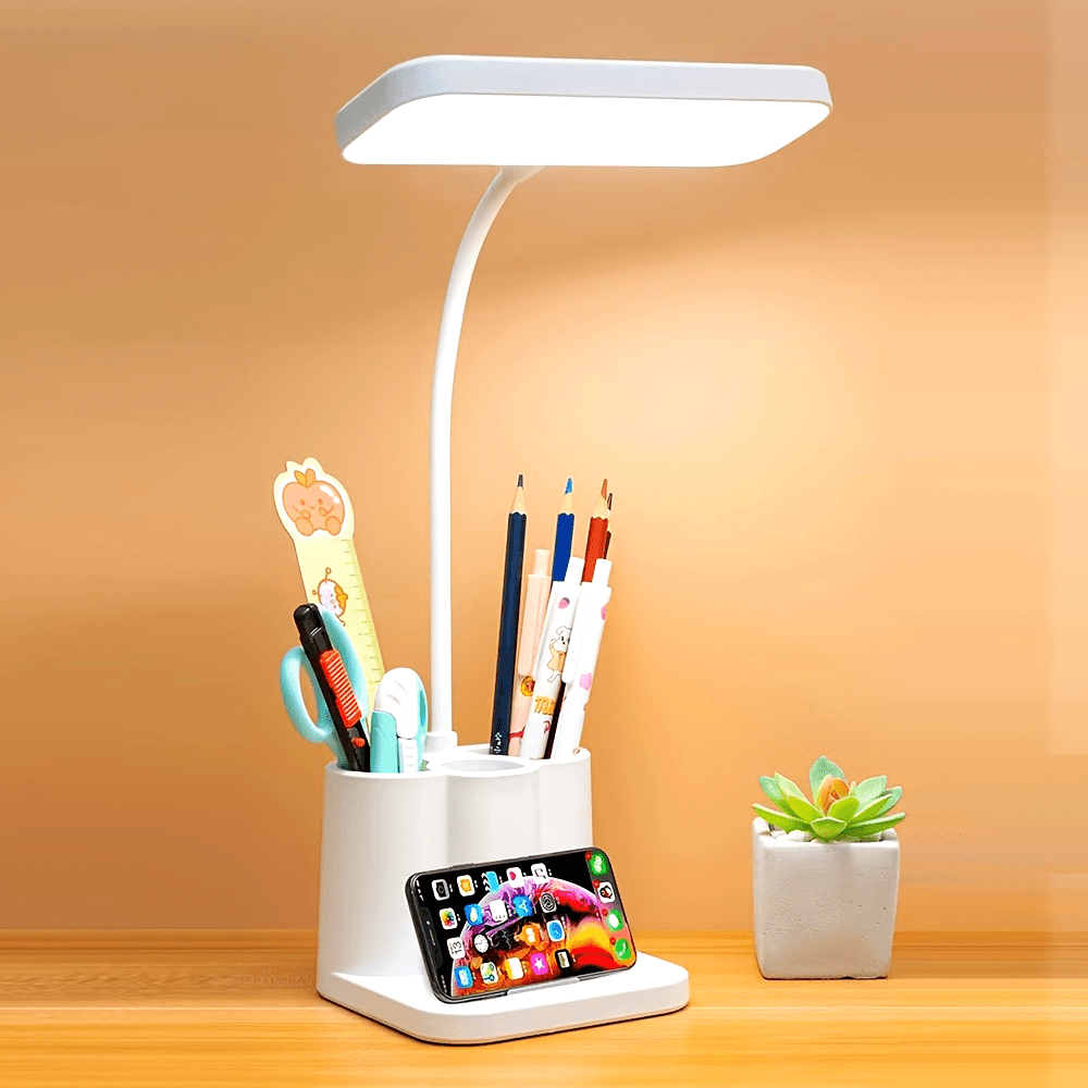 1pc JDY Rechargeable LED Stand Light with Polished Finish, Adjustable Lighting Desk Lamp, USB Charging, 5V, with Tabletop Mount, for Reading, Music Stand, Bedroom, Household Use