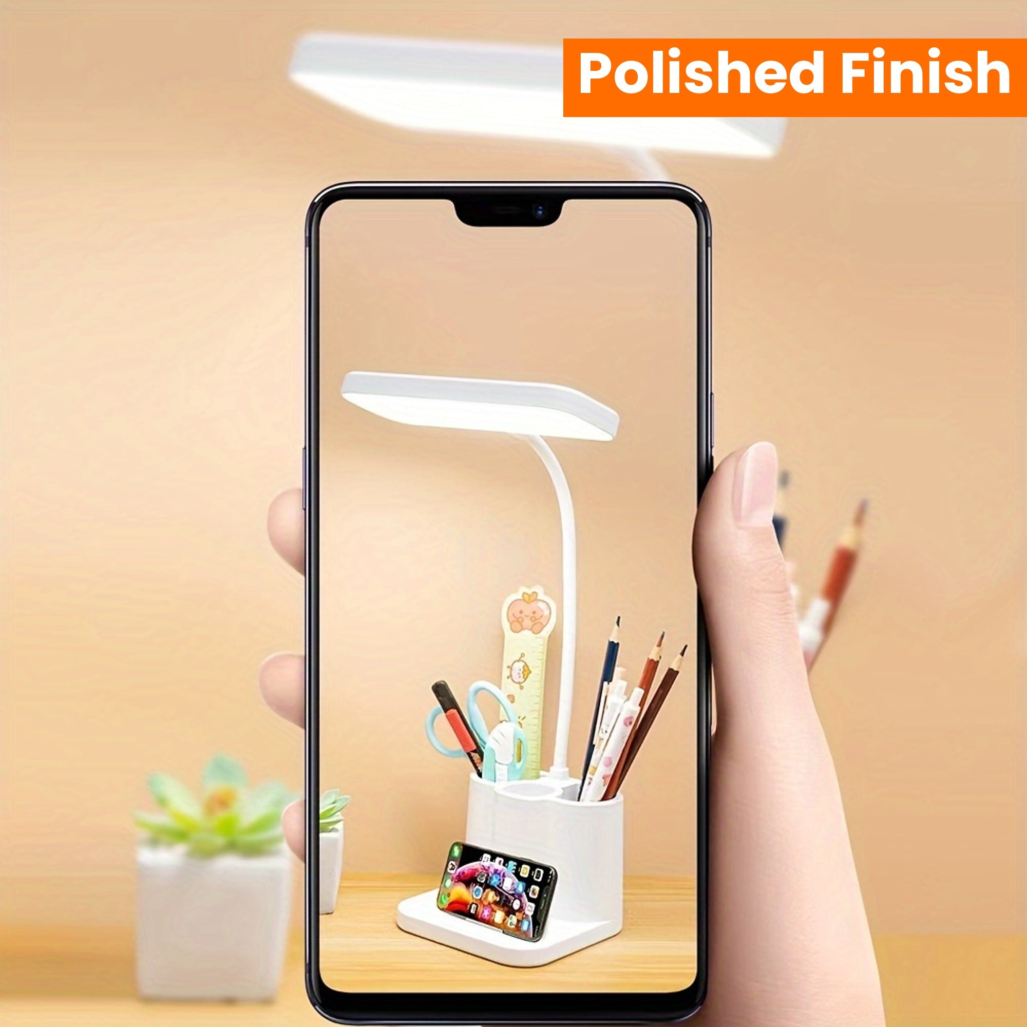 1pc JDY Rechargeable LED Stand Light with Polished Finish, Adjustable Lighting Desk Lamp, USB Charging, 5V, with Tabletop Mount, for Reading, Music Stand, Bedroom, Household Use