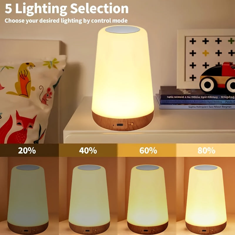 Touch-Controlled Portable Night Light with 13 RGB Colors - Rechargeable Desk Lamp for Bedroom, Living Room, Dining Area, Perfect for Christmas Gifts, Holiday Office, Bedroom, Hotel, Party, Restaurant Decoration