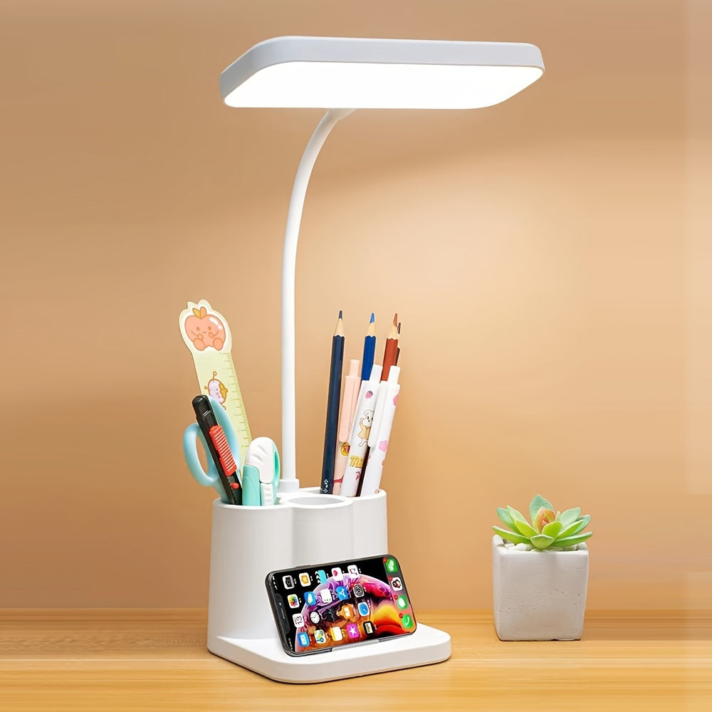 1pc JDY Rechargeable LED Stand Light with Polished Finish, Adjustable Lighting Desk Lamp, USB Charging, 5V, with Tabletop Mount, for Reading, Music Stand, Bedroom, Household Use