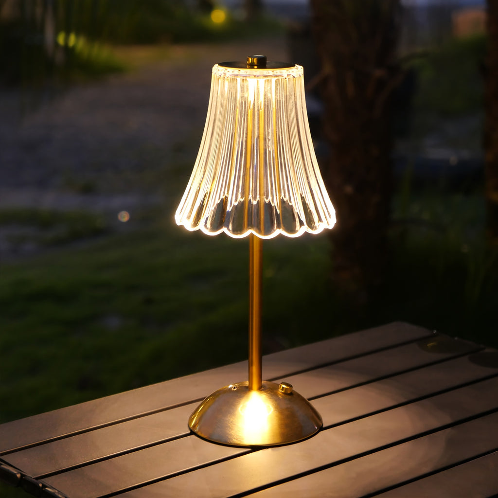 1pc Elegant Touch-Control Metal Table Lamp with USB Rechargeable Battery - Adjustable Ambient Lighting, Polished Brass Finish for Living Room, Bedroom, Study, Dining & Bar, Rechargeable Table Lamp