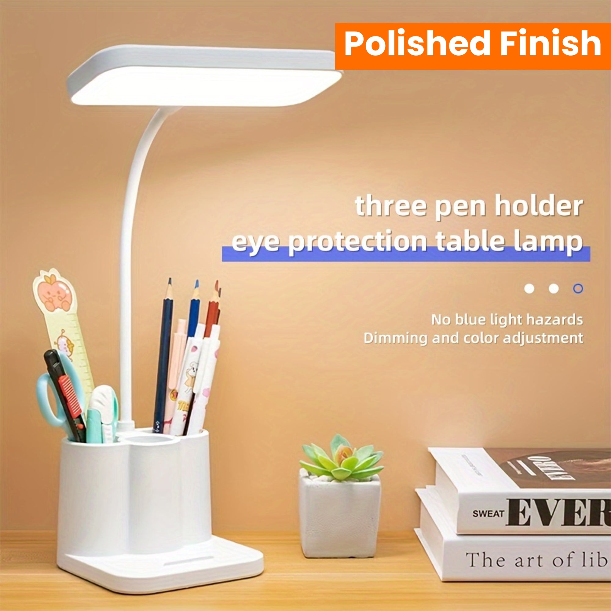 1pc JDY Rechargeable LED Stand Light with Polished Finish, Adjustable Lighting Desk Lamp, USB Charging, 5V, with Tabletop Mount, for Reading, Music Stand, Bedroom, Household Use