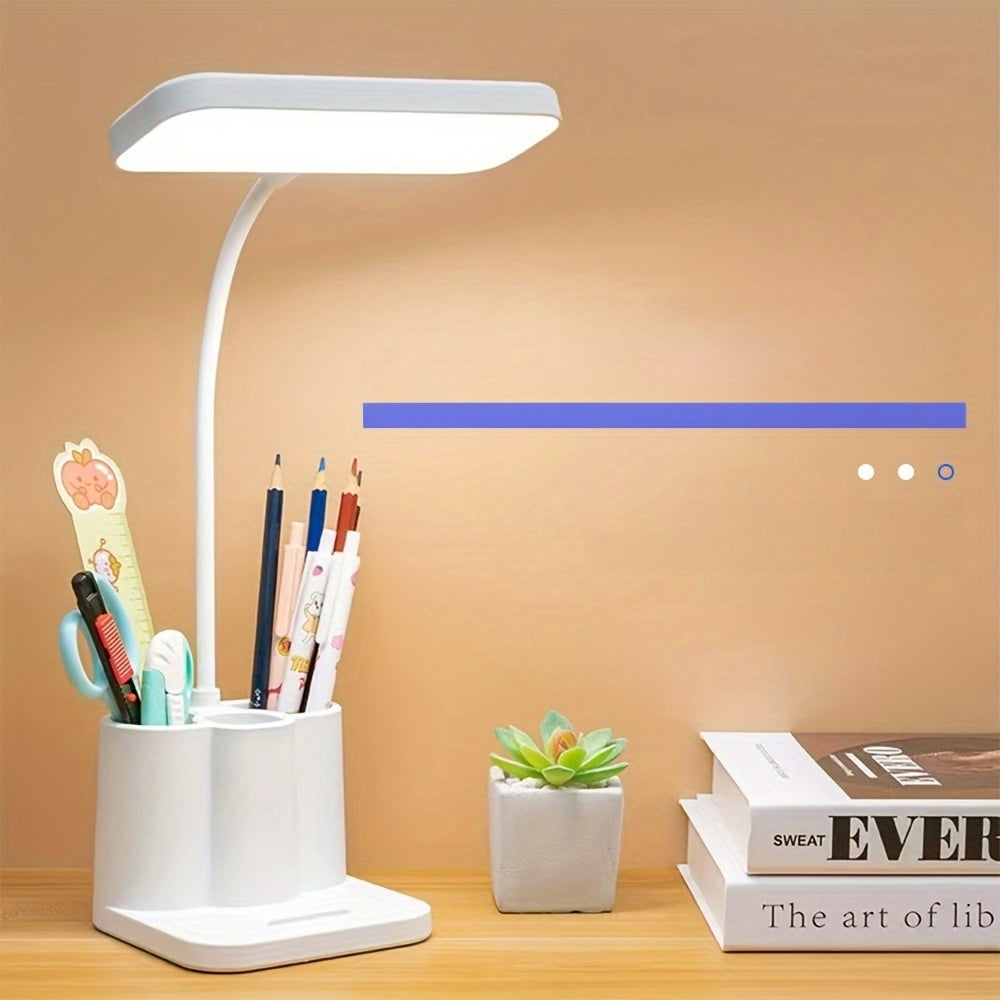1pc JDY Rechargeable LED Stand Light with Polished Finish, Adjustable Lighting Desk Lamp, USB Charging, 5V, with Tabletop Mount, for Reading, Music Stand, Bedroom, Household Use
